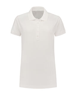 Afbeelding van L&S Polo Basic Cot/Elast SS for her | White | XXL