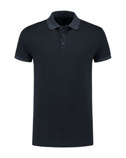 Afbeelding van L&S Polo Basic Cot/Elast SS for him | Dark Navy | 3XL