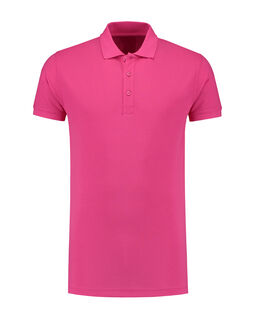 Afbeelding van L&S Polo Basic Cot/Elast SS for him | Fuchsia | 3XL