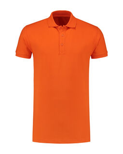 Afbeelding van L&S Polo Basic Cot/Elast SS for him | Orange | 3XL