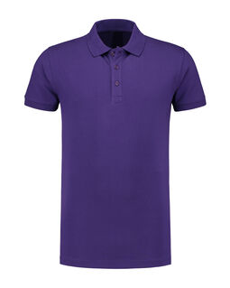Afbeelding van L&S Polo Basic Cot/Elast SS for him | Purple | 3XL