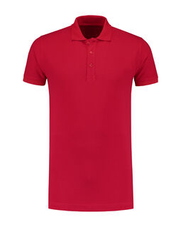 Afbeelding van L&S Polo Basic Cot/Elast SS for him | Red | 3XL