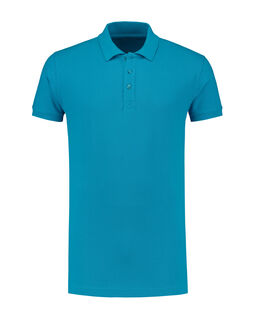 Afbeelding van L&S Polo Basic Cot/Elast SS for him | Turquoise | 3XL