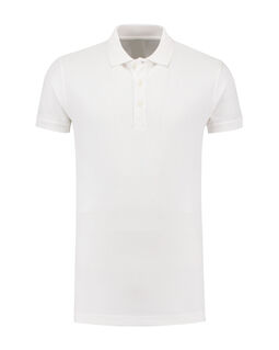 Afbeelding van L&S Polo Basic Cot/Elast SS for him | White | 3XL