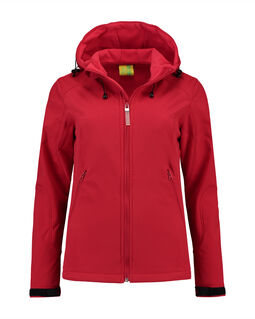 Afbeelding van L&S Jacket Hooded Softshell for her | Red | XXL