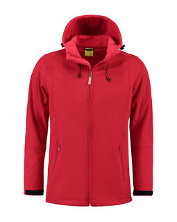 Afbeelding van L&S Jacket Hooded Softshell for him | Red | 3XL