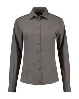 Afbeelding van L&S Shirt Poplin Mix LS for her | Pearl Grey | 3XL