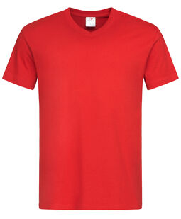 Afbeelding van Stedman T-shirt V-Neck Classic-T SS for him | 186C Scarlet Red | XXL