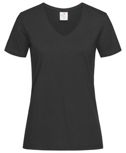 Afbeelding van Stedman T-shirt V-Neck Classic-T SS for her | Black Opal | XXL