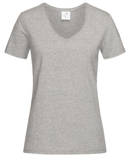 Afbeelding van Stedman T-shirt V-Neck Classic-T SS for her | Grey Heather | XL