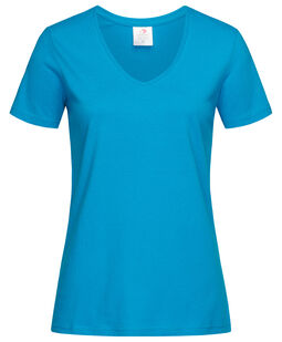 Afbeelding van Stedman T-shirt V-Neck Classic-T SS for her | 314C Ocean Blue | XL