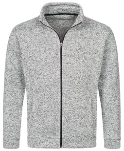 Afbeelding van Stedman Knit Fleece Cardigan for him | Light Grey Melange | XXL