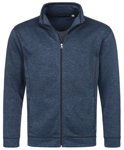 Afbeelding van Stedman Knit Fleece Cardigan for him | Marina Blue Melange | XXL