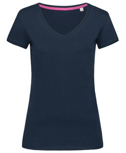 Afbeelding van Stedman T-shirt V-neck Megan SS | 533C Marina Blue | XL