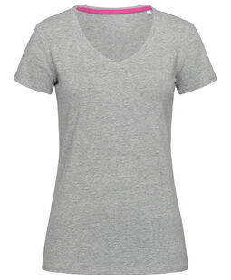 Afbeelding van Stedman T-shirt V-neck Claire SS for her | Grey Heather | XL