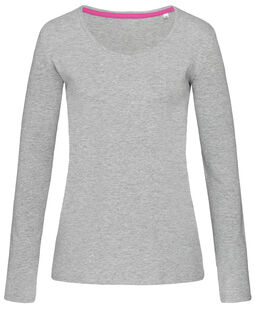 Afbeelding van Stedman T-shirt V-neck Claire LS for her | Grey Heather | XL