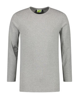 Afbeelding van L&S T-shirt Crewneck cot/elast LS for him | Grey Heather | 3XL