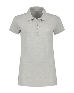 Afbeelding van L&S Polo Basic Cot/Elast SS for her | Grey Heather | XXL