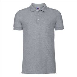 Afbeelding van RUS Men Fitted Stretch Polo, Light Oxford, S