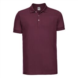 Afbeelding van RUS Men Fitted Stretch Polo, Burgundy, S