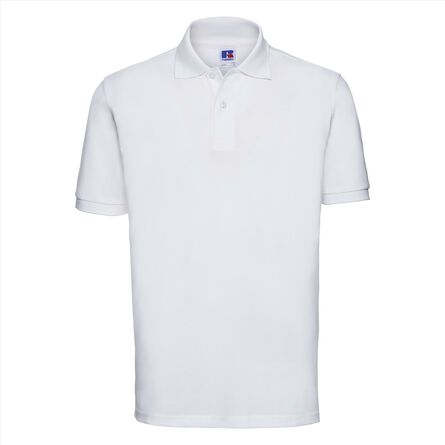 RUS Men Classic Cotton Polo, White, XS
