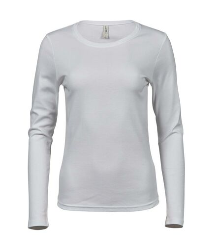 Ladies Long Sleeve Interlock T-Shirt, White, L, Tee Jays