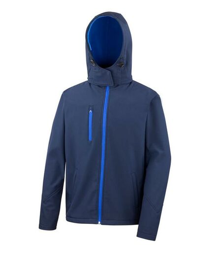 Hooded Soft Shell Jacket, Navy/Royal Blue, 3XL, Result Core