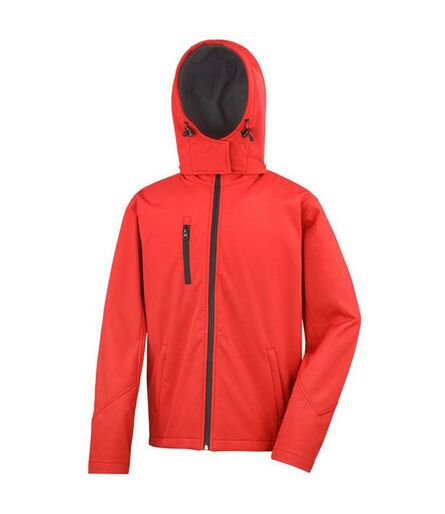 Hooded Soft Shell Jacket, Red/Black, 3XL, Result Core