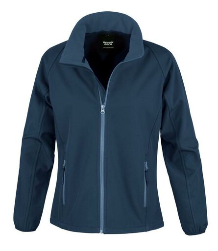 Ladies Printable Soft Shell Jacket, Navy/Navy, L/14, Result Core