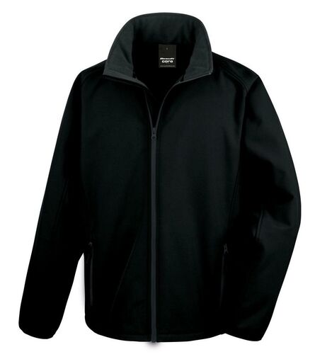 Printable Soft Shell Jacket, Black/Black, 3XL, Result Core