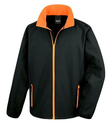 Printable Soft Shell Jacket, Black/Orange, 3XL, Result Core