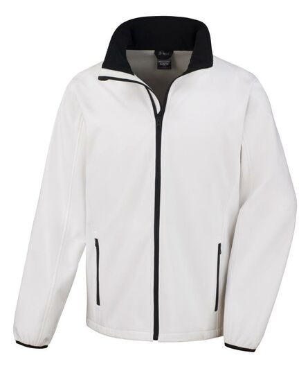 Printable Soft Shell Jacket, White/Black, 3XL, Result Core