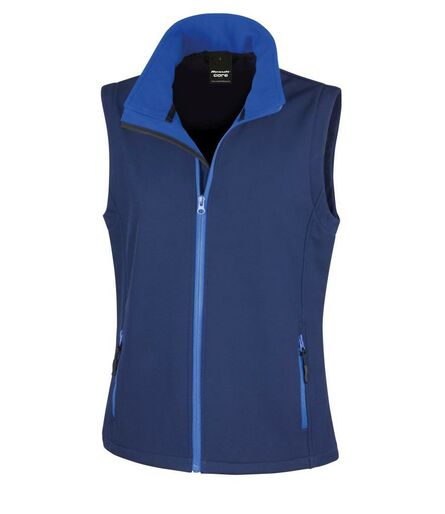 Ladies Printable Soft Shell Bodywarmer, Navy/Royal Blue, L/14, Result Core