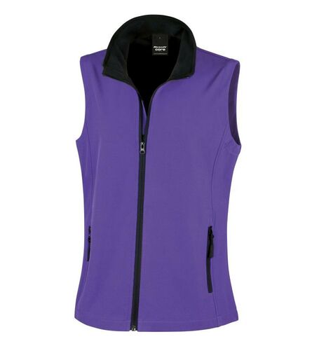 Ladies Printable Soft Shell Bodywarmer, Purple/Black, L/14, Result Core