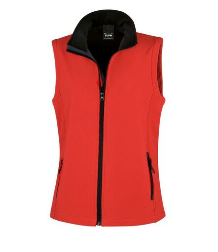 Ladies Printable Soft Shell Bodywarmer, Red/Black, L/14, Result Core