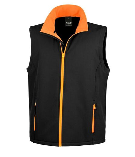 Printable Soft Shell Bodywarmer, Black/Orange, 3XL, Result Core