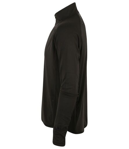 Long Sleeve Zip Neck Performance Top, Black, L, Tombo