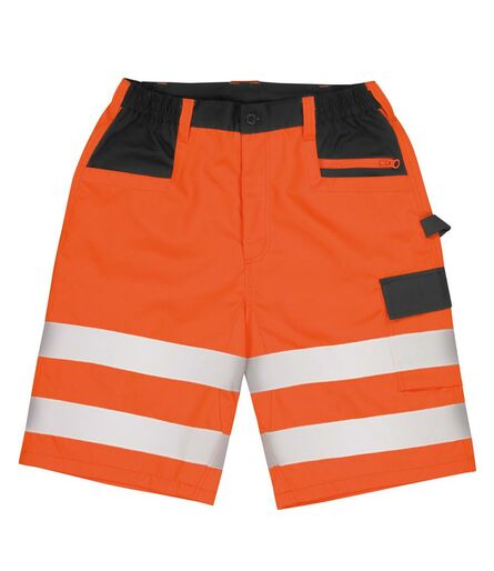 Hi-Vis Cargo Shorts, Fluorescent Orange, 3XL, Result Safe-Guard