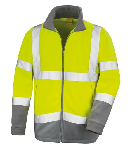 Hi-Vis Micro Fleece Jacket, Fluorescent Yellow, 3XL, Result Safe-Guard