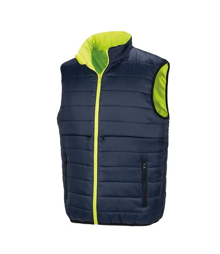 Reversible Soft Padded Gilet, Fluorescent Yellow/Navy, 3XL, Result Safe-Guard