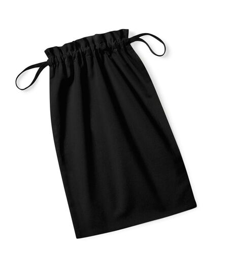 Organic Cotton Drawcord Bag, Black, XS, Westford Mill
