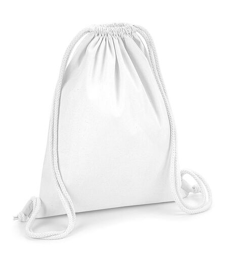 Organic Premium Cotton Gymsac, White, ONE, Westford Mill