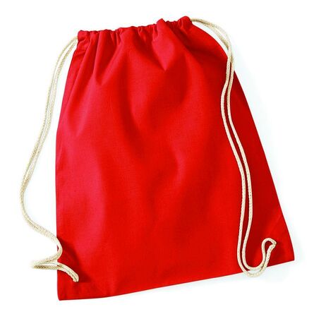Cotton Gymsac, Bright Red, ONE, Westford Mill