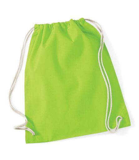 Cotton Gymsac, Lime Green, ONE, Westford Mill
