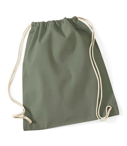 Cotton Gymsac, Olive Green, ONE, Westford Mill