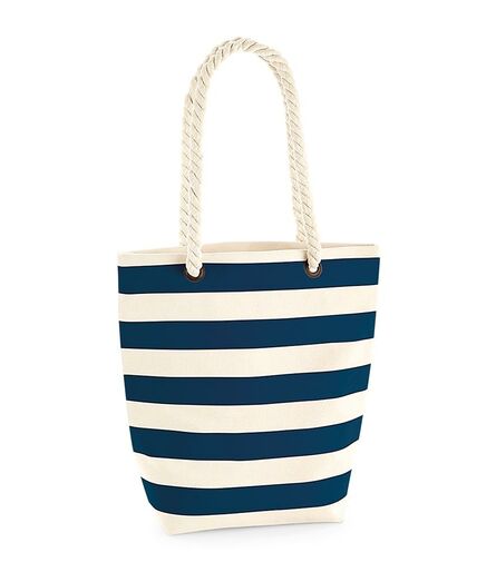 Nautical Tote, Natural/Navy, ONE, Westford Mill