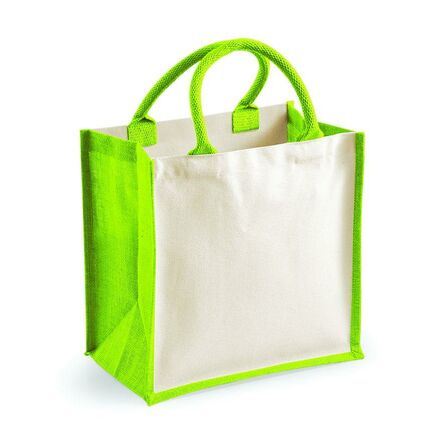 Printers Midi Jute Tote, Apple Green, ONE, Westford Mill