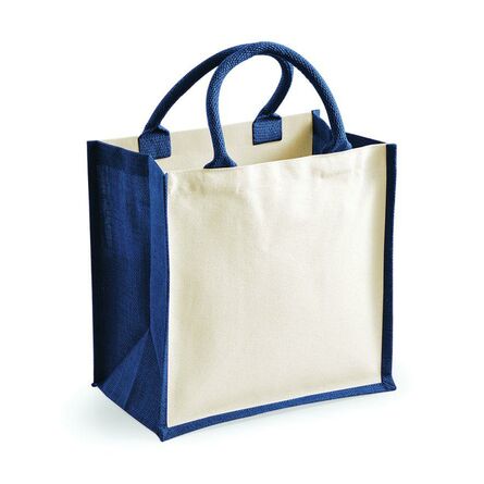 Printers Midi Jute Tote, Navy, ONE, Westford Mill