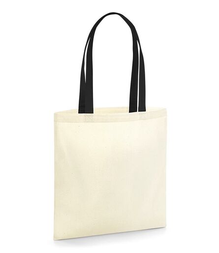 EarthAware® Organic Bag For Life - Contrast Handles, Natural/Black, ONE, Westford Mill