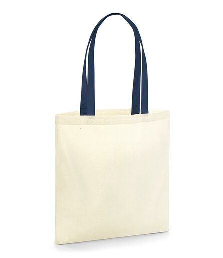 EarthAware® Organic Bag For Life - Contrast Handles, Natural/French Navy, ONE, Westford Mill